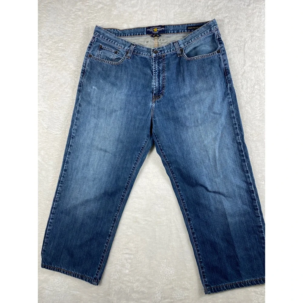 Lucky‎ Brand 181 Relaxed Straight Leg Jeans Mens 38x25 Blue Denim **READ**